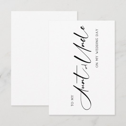 Wedding Card  for Your Aunt and Uncle  Bedankkaart (Voorkant / Achterkant)