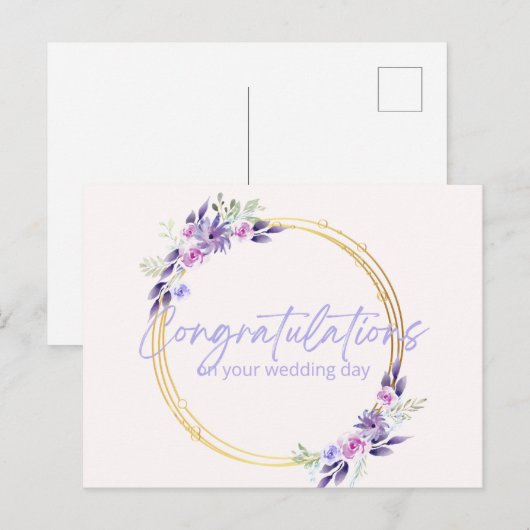 Wedding Card- Modern Geometric Wedding Greetings Briefkaart (Voorkant / Achterkant)
