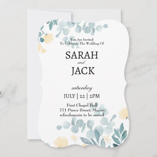 Wedding Card, Personalised Wedding Card Kaart (Voorkant)