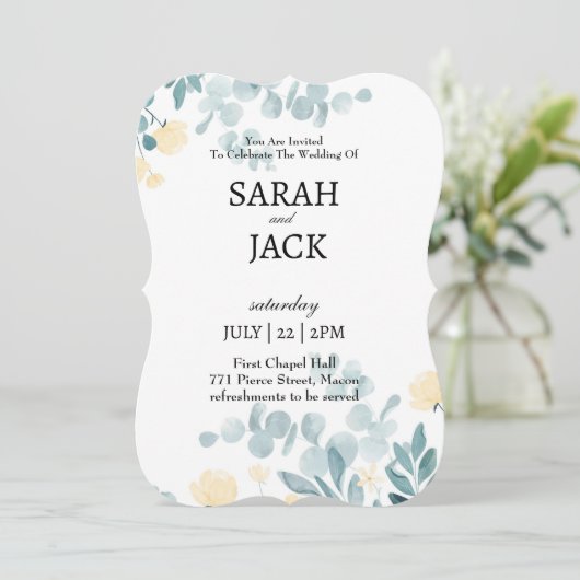 Wedding Card, Personalised Wedding Card Kaart (Staand voorkant)