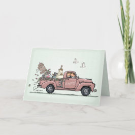 Wedding Card Vintage Car Pickup Truck