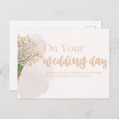 Wedding Cards- Elegant Floral Wedding Congratulati Briefkaart (Voorkant / Achterkant)
