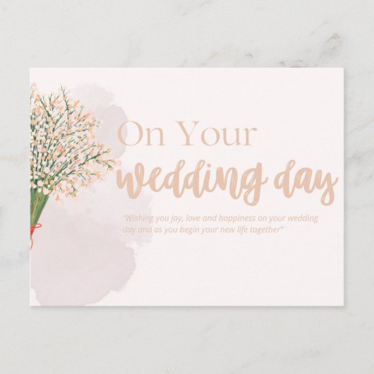 Wedding Cards- Elegant Floral Wedding Congratulati Briefkaart (Voorkant)