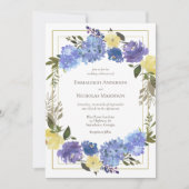 Wedding Carolina Classic Blue Floral Kaart (Voorkant)