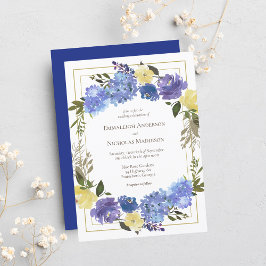 Wedding Carolina Classic Blue Floral Kaart