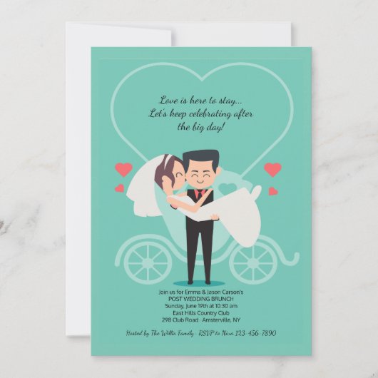 Wedding Carriage Post Wedding Brunch Uitnodiging (Voorkant)