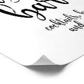 Wedding Cash Bar Black en White 8 x 10 Sign Poster (Hoek)