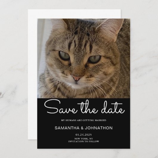 Wedding Cat Foto Save The Date (Voorkant / Achterkant)