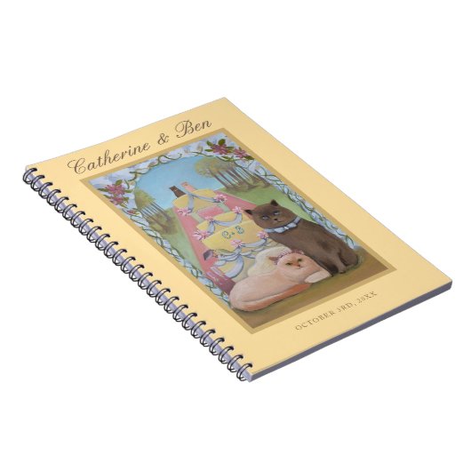 Wedding Cats Personalized Yellow  Notebook Notitieboek (Rechterzijde)