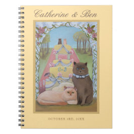 Wedding Cats Personalized Yellow  Notebook Notitieboek