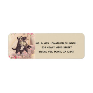 Wedding Cats Vintage Etiket