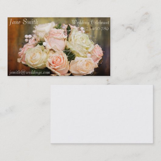 Wedding Celebrant , stijlvol bloemenboeket Visitekaartje (Voorkant / Achterkant)