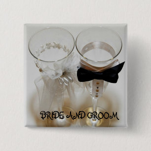 Wedding Celebration Glasses Vierkante Button 5,1 Cm