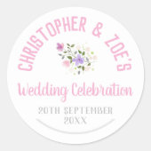 Wedding Celebration Party Ronde Sticker (Voorkant)