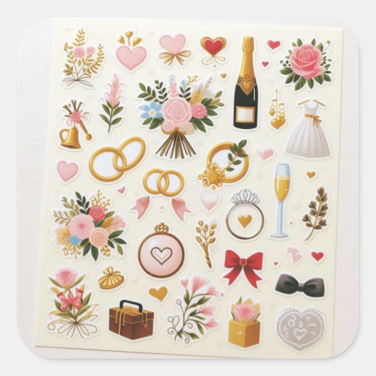 "Wedding Celebration Sticker Set" (Voorkant)