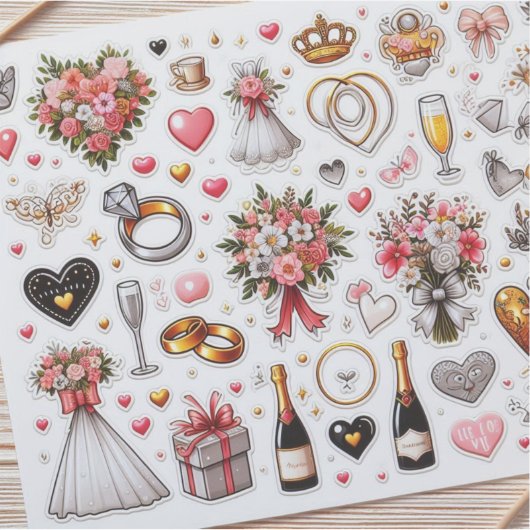 Wedding Celebration Sticker Set" (Voorkant)