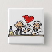 Wedding Celebration Vierkante Button 5,1 Cm (Voorkant)