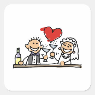 Wedding Celebration Vierkante Sticker