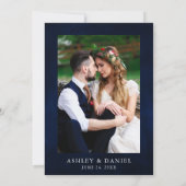 Wedding Celestial Moon Stars Licht Floral Foto Kaart (Achterkant)