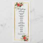 Wedding Ceremony Details Christmas Menu Red Gold (Achterkant)