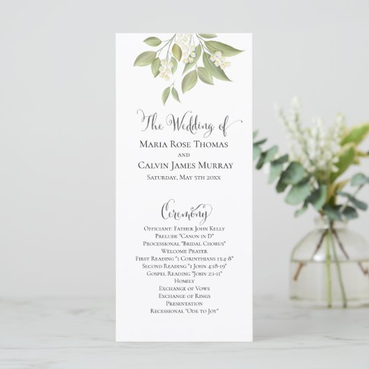 Wedding Ceremony Elegant Sage Greenery Foliage (Staand voorkant)