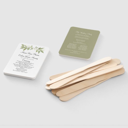 Wedding Ceremony Elegant Sage Greenery Foliage Handwaaier (Niet-gemonteerd)