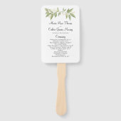 Wedding Ceremony Elegant Sage Greenery Foliage Handwaaier (Voorkant)