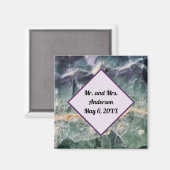 Wedding Ceremony Favor Fluorite Gem Foto Memento Magneet (Voorkant / Achterkant)