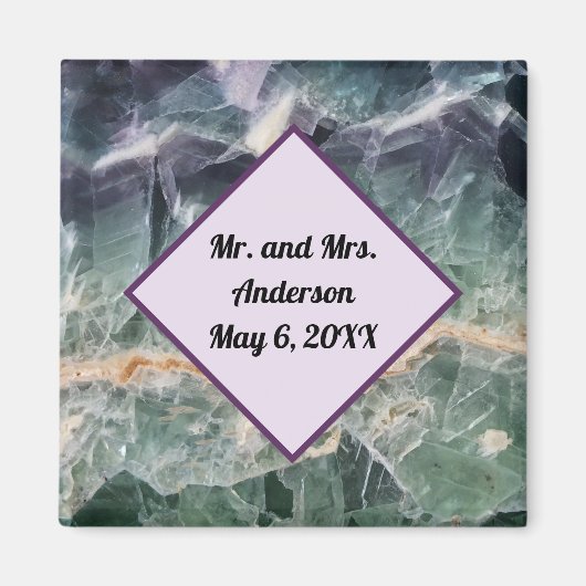 Wedding Ceremony Favor Fluorite Gem Foto Memento Magneet (Voorkant)