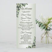 Wedding Ceremony Floral Greenery Eucalyptus Leaves Programmakaart (Staand voorkant)
