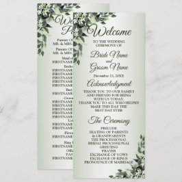 Wedding Ceremony Floral Greenery Eucalyptus Leaves Programmakaart