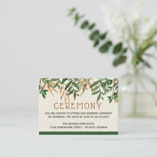 Wedding Ceremony Informatiekaartje (Staand voorkant)