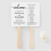 Wedding Ceremony Order of Service Program Chic Handwaaier (Voorkant en achterkant)