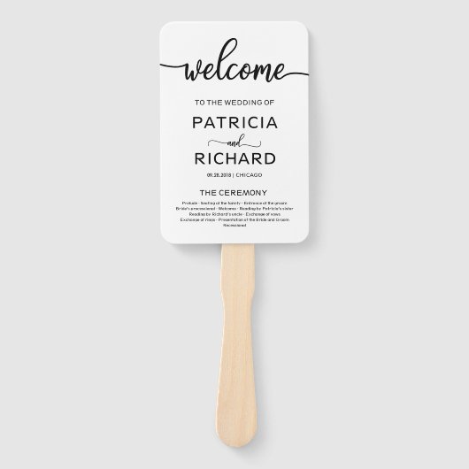 Wedding Ceremony Order of Service Program Chic Handwaaier (Voorkant)