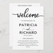 Wedding Ceremony Order of Service Program Chic Programmakaart (Voorkant / Achterkant)