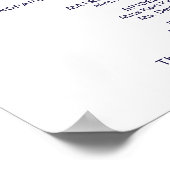 Wedding Ceremony Program Chic Navy Blue Poster (Hoek)