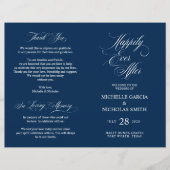 Wedding Ceremony Program Classic Elegance Navy (Voorkant)