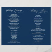 Wedding Ceremony Program Classic Elegance Navy (Achterkant)