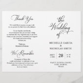 Wedding Ceremony Program, Classy Black en White (Voorkant)