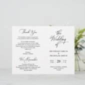 Wedding Ceremony Program, Classy Black en White (Staand voorkant)