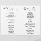Wedding Ceremony Program, Classy Black en White (Achterkant)