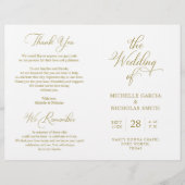 Wedding Ceremony Program Classy Elegant Gold (Voorkant)