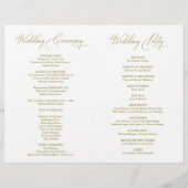 Wedding Ceremony Program Classy Elegant Gold (Achterkant)