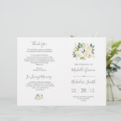 Wedding Ceremony Program Cream Waterverf Floral (Staand voorkant)