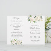 Wedding Ceremony Program Cream Waterverf Floral (Staand voorkant)