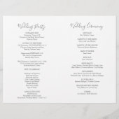 Wedding Ceremony Program Cream Waterverf Floral (Achterkant)