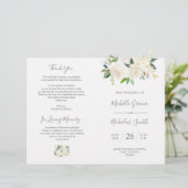 Wedding Ceremony Program Cream Waterverf Floral (Staand voorkant)