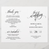 Wedding Ceremony Program, Elegance Script Black (Voorkant)
