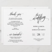 Wedding Ceremony Program, Elegance Script Black (Voorkant / Achterkant)
