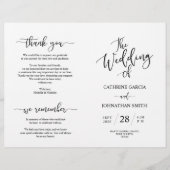 Wedding Ceremony Program, Elegant Script Black (Voorkant)